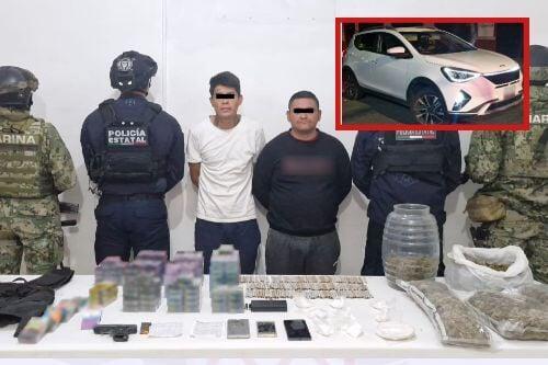 Atrapan a dos en Ixtapan de la Sal a bordo de camioneta robada, con drogas y armas